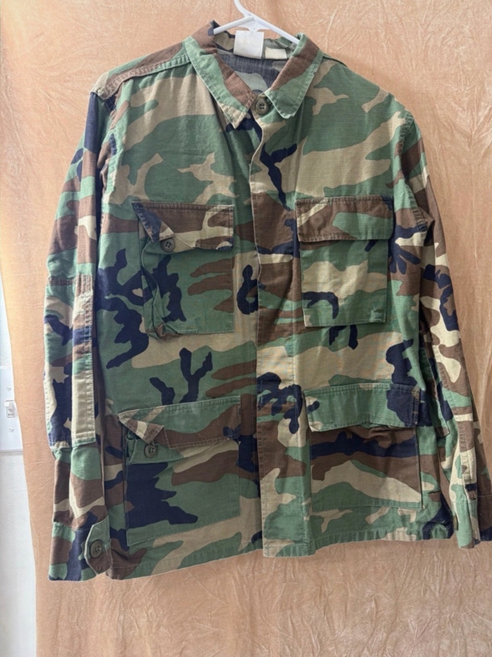 Propper Men's Woodland Camo Button-Front Field Shirt Jacket - Green/Brown